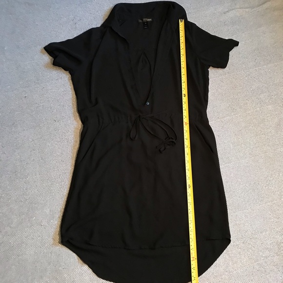 Aqua Size XS Black Belted Shirt Dress | Above Knee Short Sleeve WITH POCKETS!!! - Picture 6 of 12